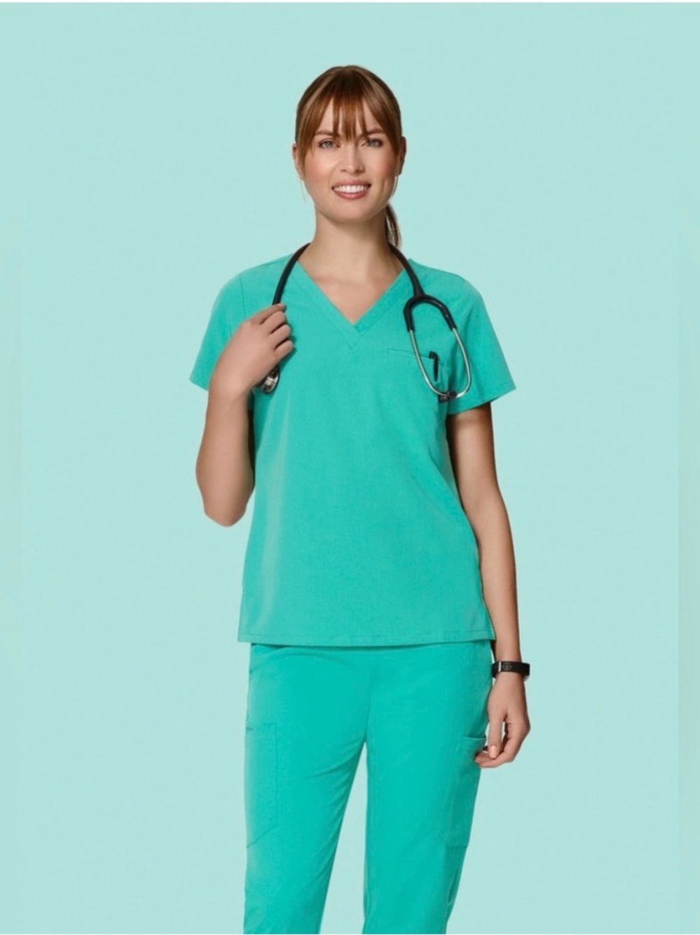 Women’s Mandala V-Neck One Pocket Scrub Top and Jogger Pants Set